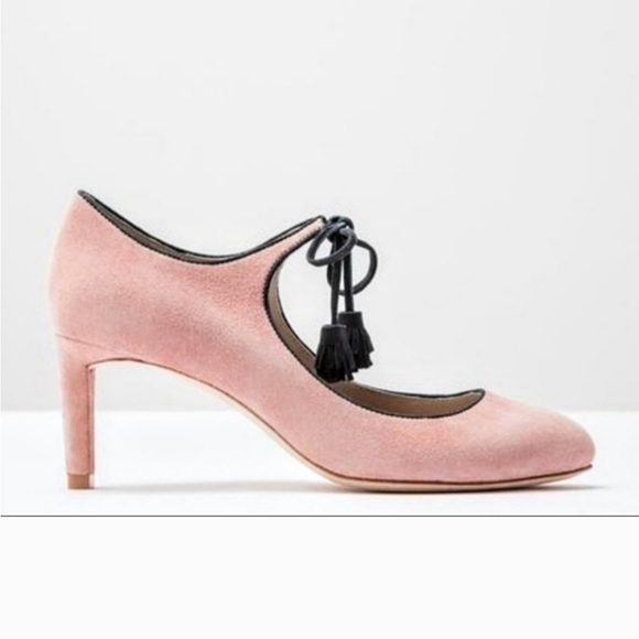 Boden Lilli Pink Suede Tassel Mary Jane Size 39 (8 US) - Picture 3 of 7